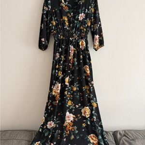 Floral Long Sleeve Maxi Dress